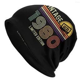 Berets Vintage 1980 Limited Edition Cap 41th Birthday Cool Street Skullies Beanies Hats Female Spring Warm Bonnet Knitted Hat