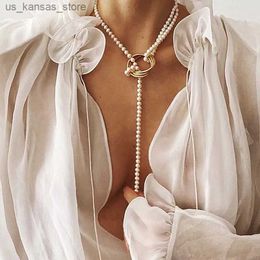 Collane a sospensione a ciplent bohemian multistrato collana perla lunga perla punk hip hop ritratto moneta a pendente collana collana catena di gioielli240408