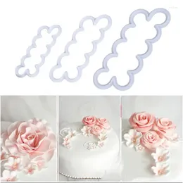 Baking Moulds 3Pcs Rose Petal Flowers Cutter Cake Fondant Decorating Mold Sugar Kitchen Tool Accessories Pastry