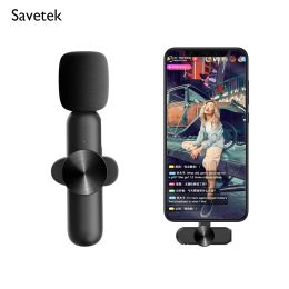 Microphones 2.4G Lavalier Lapel Wireless Microphone Phone Recording Vlog Bloger for Tiktok Youtuber Live Stream For iPhone Phone