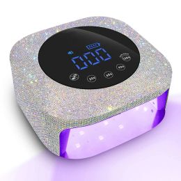 Dryers Sound Alert Rechargeable Nail Lamp with Rhinestone 54W Gel Lacquer Dryer Cordless UV Light for Nails Wireless Nail UV LED Lamp
