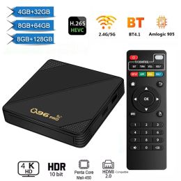 Box Quality Q96 PRO 8GB+128GB Smart Amlogic S905L 24G/5G Dual WIFI 4K H265 Media Player Quad Core Android 100 TV Box Set Top Box