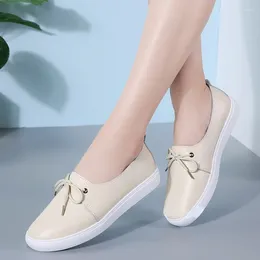 Casual Shoes XIHAHA Comfortable Women's Flat White Lace-up Summer Vulcanised Sneakers Ladies Light Soft Shallow Mouth Loafers