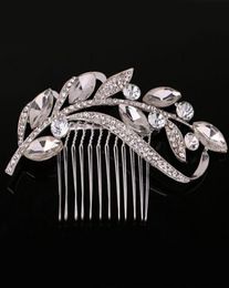 Vintage Leaf Crystal Silver Bridal Hair Combs Hairpin Tiara Wedding Hair Accessories Hair Jewellery Bridal Head Pieces3717656