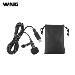 Microphones Professional Mini USB External Mic Omnidirectional Microphone with Collar Clip for GoPro Hero 3 3+/4