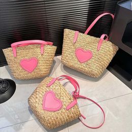 straw Luxury Designer fabric bags Shopping tote Bags bag Beach Womens Shoulder Bag handbags Cross Body Leather trim wallet La