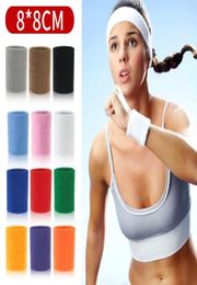 Whole Wristbands Sport Sweatband Hand Band Sweat Wrist Support Brace Wraps Guards For Gym Volleyball Basketball Teennis 2808452