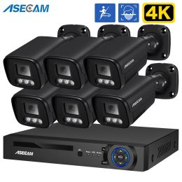 System New Face Detect 4K Security Camera System 8MP POE NVR Audio Record Colour Night Vision Home CCTV Video Surveillance Set Xmeye