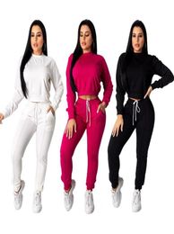 Echoine Autumn Winter Women Tracksuit 2 Piece Set Crop Top pants Set Sportwear Matching Workout sweat suits women jogging5428035