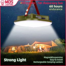 MOSLIGHTING Rechargeable Camping Lights Strong Magnet Zoom Portable Torch Tent Lantern Work Maintenance Lighting Outdoors LED 240327