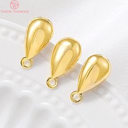 Stud Earrings (2204)20PCS 8x17MM Hole 2MM 24K Gold Color Brass Drop Shape High Quality Diy Jewelry Findings Accessories