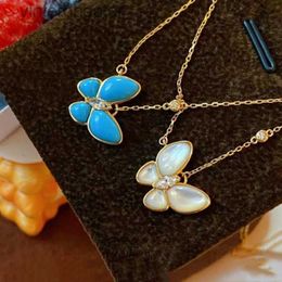 High Version Original 1to1 Brand Necklace High Version Large Butterfly Necklace for Women with 18k Rose Gold Lock Chain Designer High Quality Choker Necklace