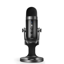 Microphones Condenser Microphone USB Desktop Mic For Computer ASMR Live Dubbing Game With Realtime Monitoring Noise Cancelling