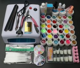 Tools New Pro 36w Uv Gel White Lamp & 36 Color Uv Gel Nail Art Tools Polish Set Kit Ms111