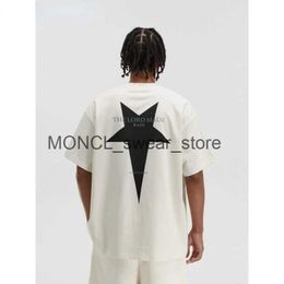 Men's T-Shirts Summer Fashion Heavyweight Retro Mens Pentagram Cotton Printed Round Neck High-quality Casual Fitness Street Sports T-shirt H240408