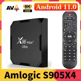 Box NEW X96 Max Plus Ultra Amlogic S905X4 TV Box Android 11 AV1 8K Dual Wifi BT Android 11.0 Media Player 4GB 32GB 64GB Set Top Box