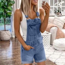 Denim Jeans For Women Plus Size Denim Bib Pants Sexy Long Rompers Bib Pants Jumpsuits Denim Jeans For Women High Waisted 240320