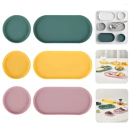 Plates Heat-resistant Tray Easy To Silicone Trays Set Easy-to-clean Non-slip Kitchen Bathroom Organiser For Makeup