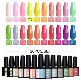 Kits Phoenixy 20/10 Colours Gel Nail Polish Set Semi Permanent UV Gel Varnishes Kit Soak Off Nail Gels Without Lamp 8ML Gel Polish Kit