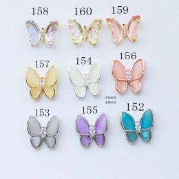 Bottles 10pcs/pack Korea Glitter Colorful Zircon Cat Eyes Rhinestone Butterfly Metal Nail Art Parts Diy Accessories Charms Decals