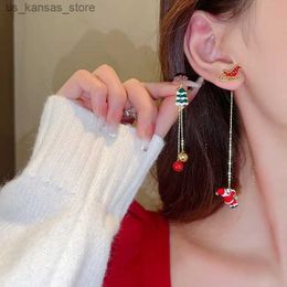 Charm Xmas Santa Claus Drop Earrings Christmas Tree Snowflake Long Tassel Chain Earrings for Women Fashion Jewellery New Year Gift 2023240408