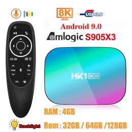 Box Smart 8K Android 9 TV BOX X3 S905X3 Quad Core Google Player 4G 128G 2.4G/5G Wifi 1000M Lan Set Top Box PK X96 MAX + TV Receiver