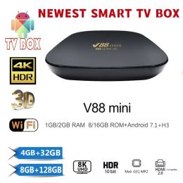 Box 2022 New V88 Smart TV Box Android 12 Allwinner H3 Quad Core 2.4G WIFI 8K Set Top Box 8GB+128GB Media Player H.265 Home Theater