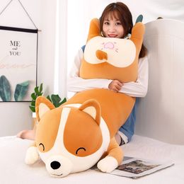 Giant Cute Corgi Dog Plush Pillows Stuffed Soft Down Cotton Animal Kids Toys Kawaii Shiba Inu Dolls for Children Birthday Gift 240325