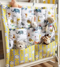 Muslin tree Baby Cotton Bed Hanging Storage Bag Crib Organiser Toy Diaper Pocket for Crib Bedding Set 60*50cm 240328