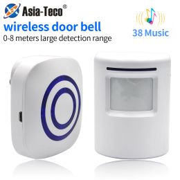 Doorbells Intelligent Infrared Sensor Motion Detector Automatic Wireless Doorbell Shop Market Home Welcome Door Bell 38 Chime Eu Us Plug