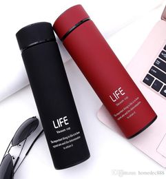 500ML Thermos Cup 304 Stainless Steel Water Bottle Long Bottle Solid Letter Print Mug Vacuum Thermal Insulation Water Cup1832547