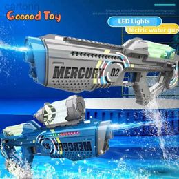 Gun Toys Electric Water Gun Led Pistol Automatic Watergun Continuous Shooting Guns 3 Bottles Large Capacity Guns Water Play Toys Boys Kid 240408