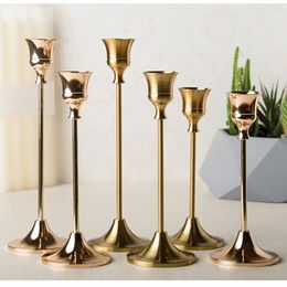 Candle Holders 3pcs Christmas Decorations Wedding Centrepieces Lantern Stand Home Gold Flower Vase Table Centrepiece Event Flowe