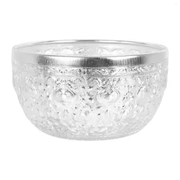 Bowls Household Items Supplies El Tableware Bowl Home Silver Dining Round Carving Hand