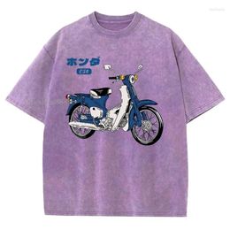 Men's T Shirts Classic Super Cub C50 Motorcycles Printed T-Shirt Man Streetwear Vintage Tshirt Fashion Loose T-Shirts Cotton Men Clothes Flyword123