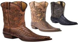 Boots 3 Colour Fashion Men Women Retro Embroidered Cowboy Boots PU Western Square Toe Boots Plus Size 3448 T2209152695610