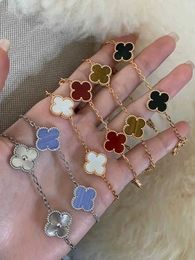 High Quality Luxury Bracelet of Vancef version five flower four leaf clover bracelet womens S925 sterling silver 18k rose gold ladybug light luxury with logo