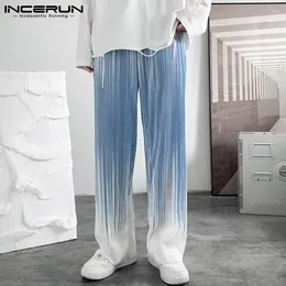 Men's Pants INCERUN 2024 Gradient Long Wear High Waist Pantalon Male Leisure Streetwear Fashion Loose Comfortable Trousers S-5XL