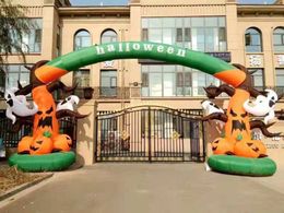 8mW x 5mH (26x16.5ft) Customized Halloween Welcome Inflatable Arch Ghost Pumpkin Archway For Entrance Decoration
