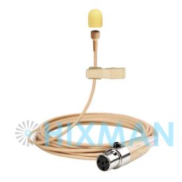 Microphones HIXMAN Beige LB6EV OmniDirectional Lav Lavalier Lapel Condenser Microphone For Electro Voice RE1 RE2 Telex Wireless System TA4F