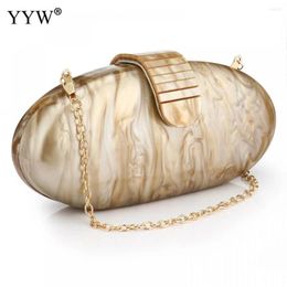 Evening Bags Wallet Women Acrylic Cute Long Round Bag Woman Marble Luxury Party Prom Handbag Casual Clutch Sac A Main 2024