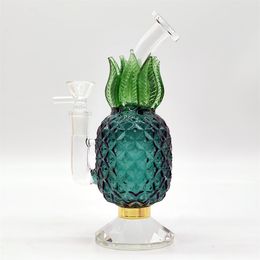 2024 Heady Glass Multi Colour Diamond Shape Base Pinapple 8 Inch Teal Glass Bongs Water Pipe Bong Tobacco Smoking Tube 14MM Bowl Dab Rig Recycler Bubbler Pipes