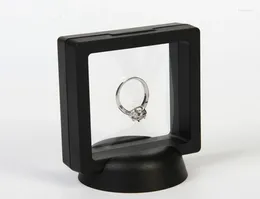 Storage Bottles 100pcs/lot 7 2cm Plastic Floating Display Case Earring Gems Ring Jewelry PET Membrane Stand Holder Box