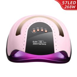 Dryers 268W 57LEDs Nail Dryer LED Nail Lamp UV Lamp for Curing All Gel Nail Polish With Motion Sensing Manicure Pedicure Salon Tool