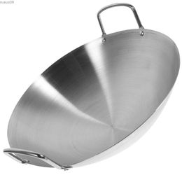 Pans Barbecue pan lid cooking pot kitchen Wok handle small tool stainless steel workL2403