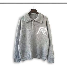 Designers mens tröja halv blixtlås polo stickade hela dragkedjor hoppare varma fleece vridningsfläta broderade pullovera27