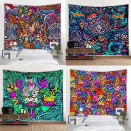 Tapestries Customizable Abstract Art Tapestry Scene Wall Hanging Witchcraft Mandala Room Background Cloth Home Yoga Mat Sheet