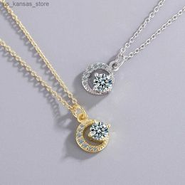 Pendant Necklaces 925 Sterling Silver Star Moon Zircon Pendants Necklace For Women Party Luxury Quality Jewelry Offers With Free Shipping GaaBou23BLG