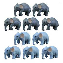 Garden Decorations 10 Pcs Cartoon Simulation Elephant Figurines Small Plastic Animals Toys Micro Landscape Decoration Miniature Household