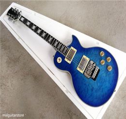 Blue pattern Electric Guitar with 2H PickupsRosewood fingerboardFloyd roseBinding Bodyoffer customized9127877